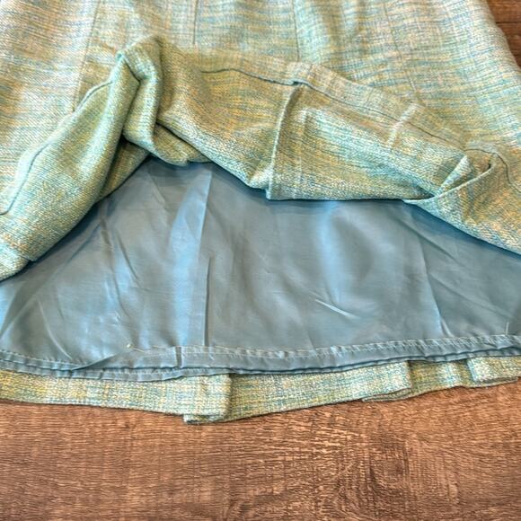 Pendleton Women's Vintage Silk Pleated Midi Skirt Light Blue Green Size 10 - Picture 3 of 10